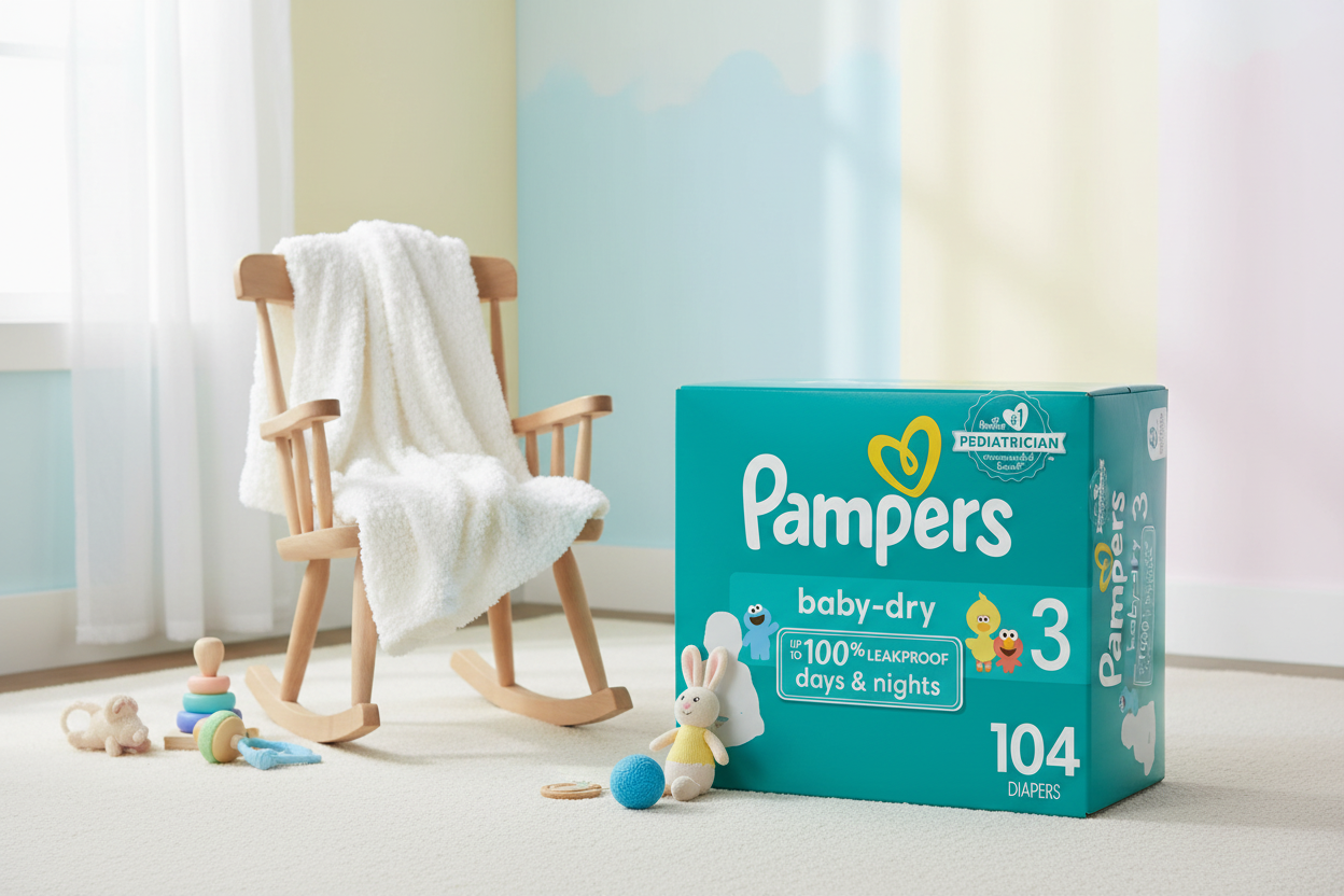 Pampers Baby-Dry Diapers Size 3, 104 Count