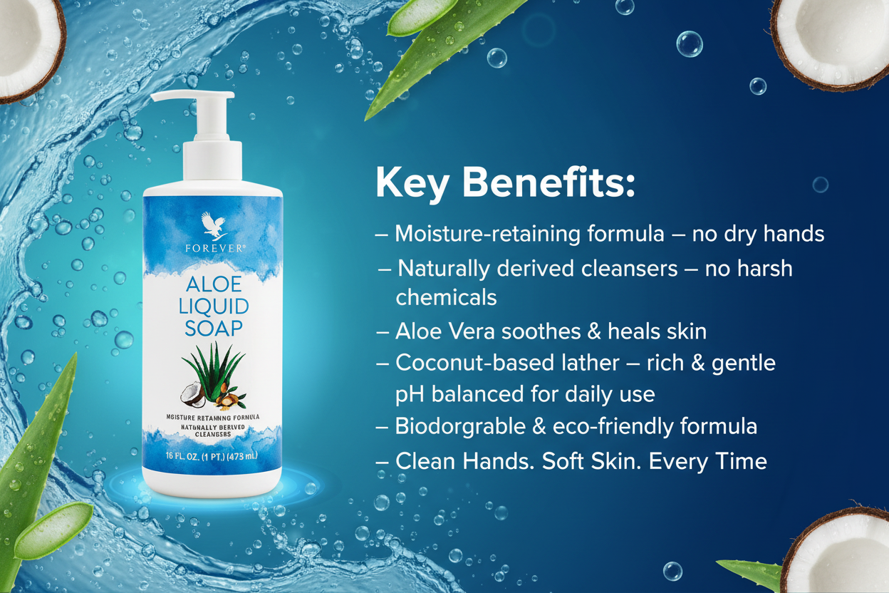 Forever™ Aloe Liquid Soap | Moisture-Retaining Natural Hand & Body Wash