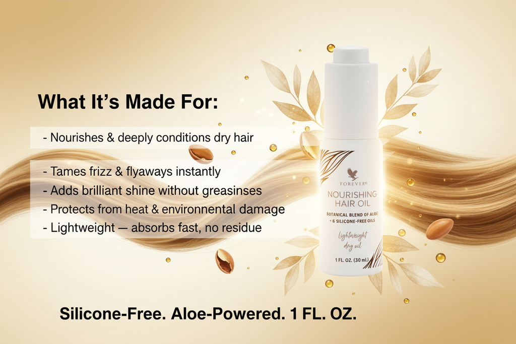 Forever™ Nourishing Hair Oil | Botanical Aloe + 6 Silicone-Free Oils