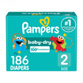 Pampers Baby-Dry Diapers Size 2, 186 Count