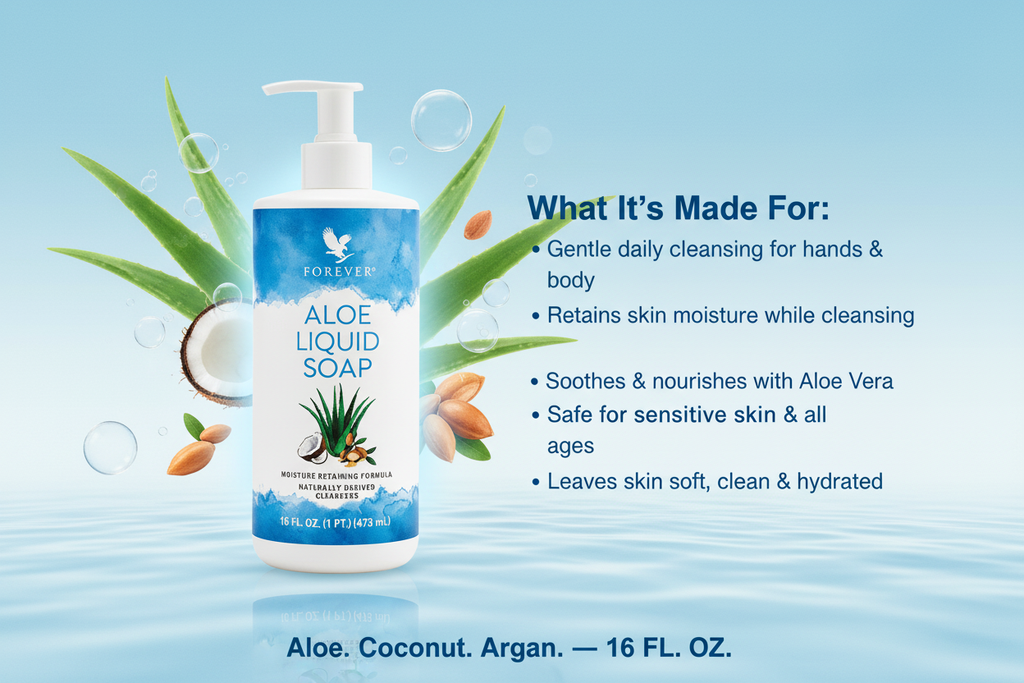 Forever™ Aloe Liquid Soap | Moisture-Retaining Natural Hand & Body Wash