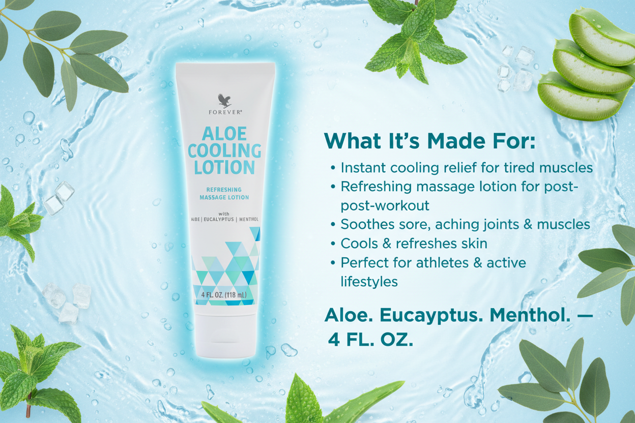 Forever™ Aloe Cooling Lotion | Refreshing Massage Lotion with Aloe, Eucalyptus & Menthol