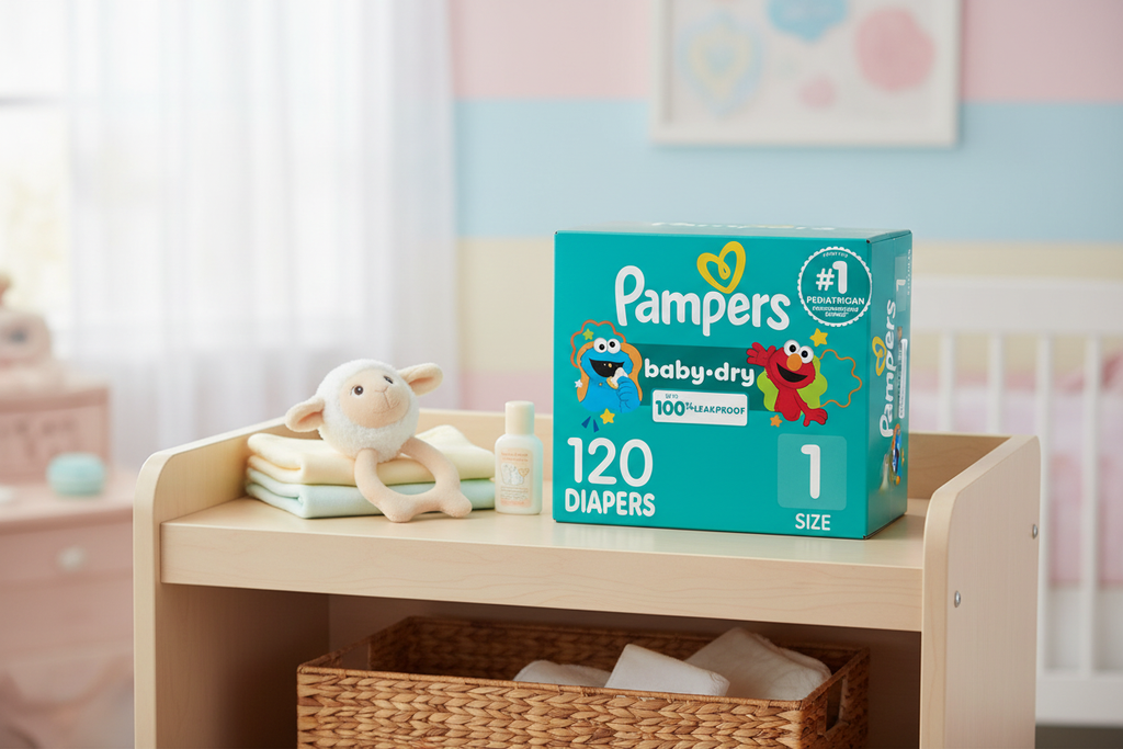Pampers Baby Dry Diapers Size 1, 120 Count