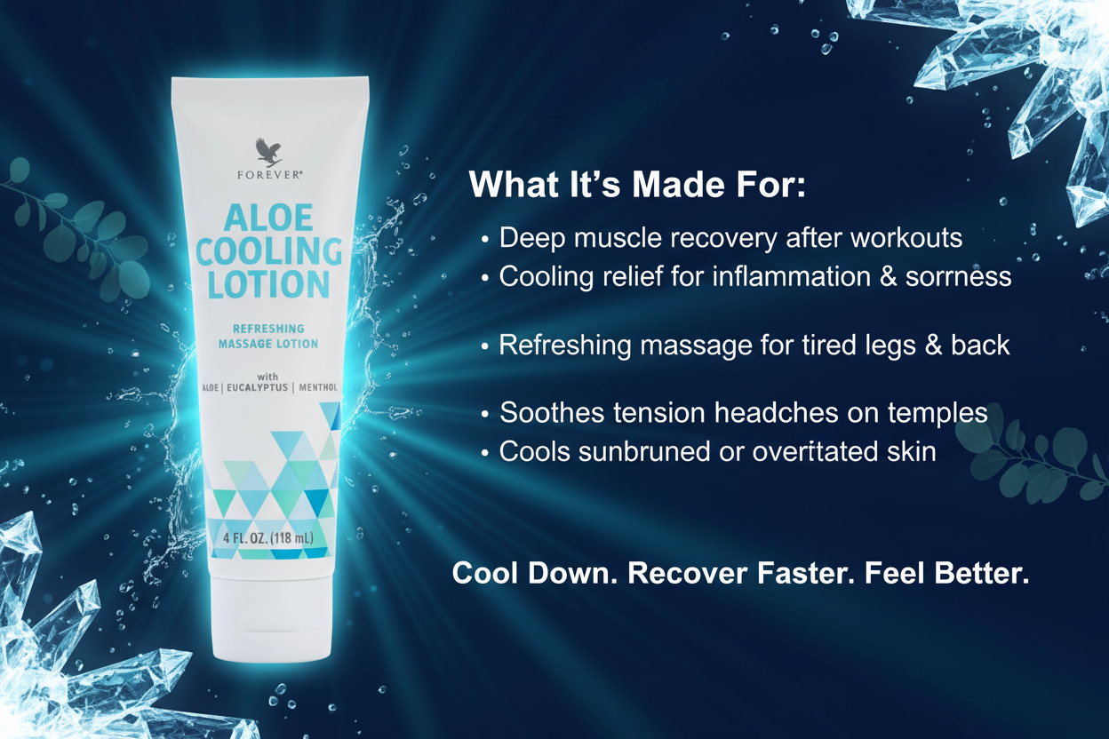Forever™ Aloe Cooling Lotion | Refreshing Massage Lotion with Aloe, Eucalyptus & Menthol