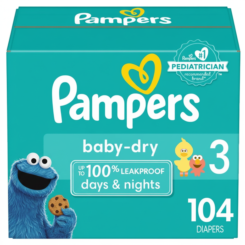 Pampers Baby-Dry Diapers Size 3, 104 Count