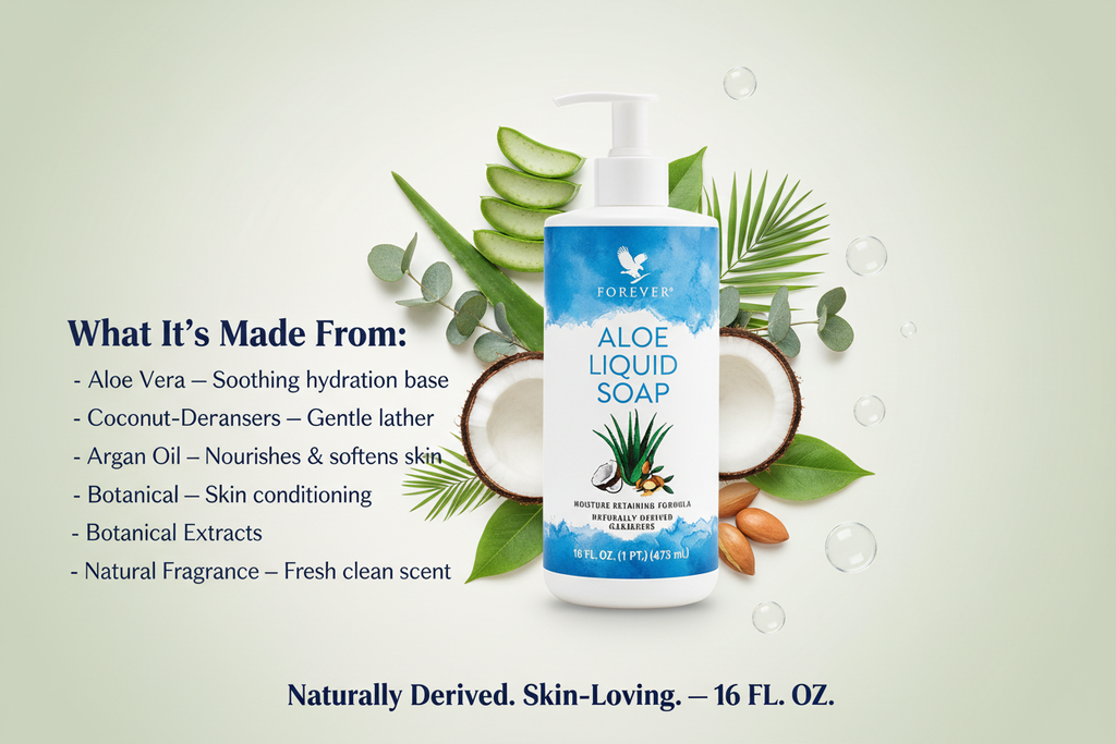 Forever™ Aloe Liquid Soap | Moisture-Retaining Natural Hand & Body Wash