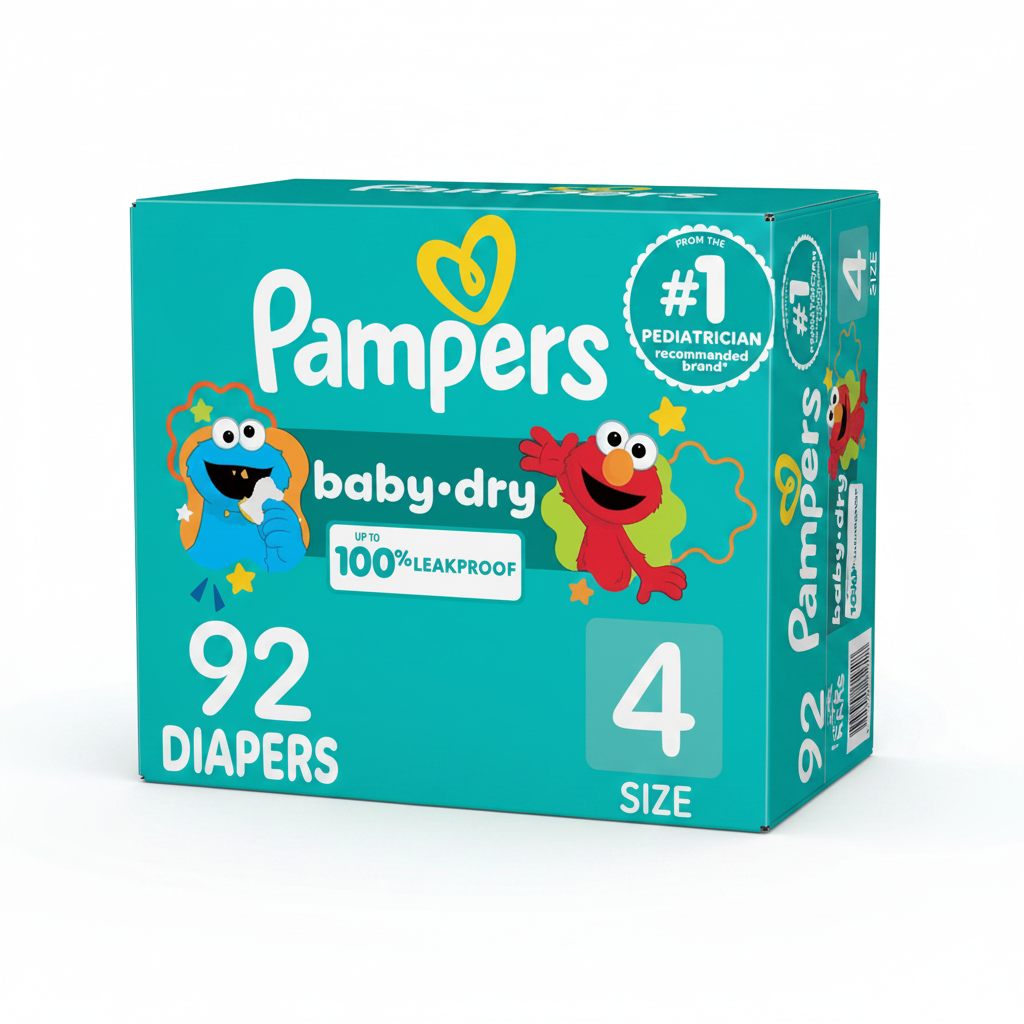 Pampers Baby-Dry Diapers Size 4, 92 Count