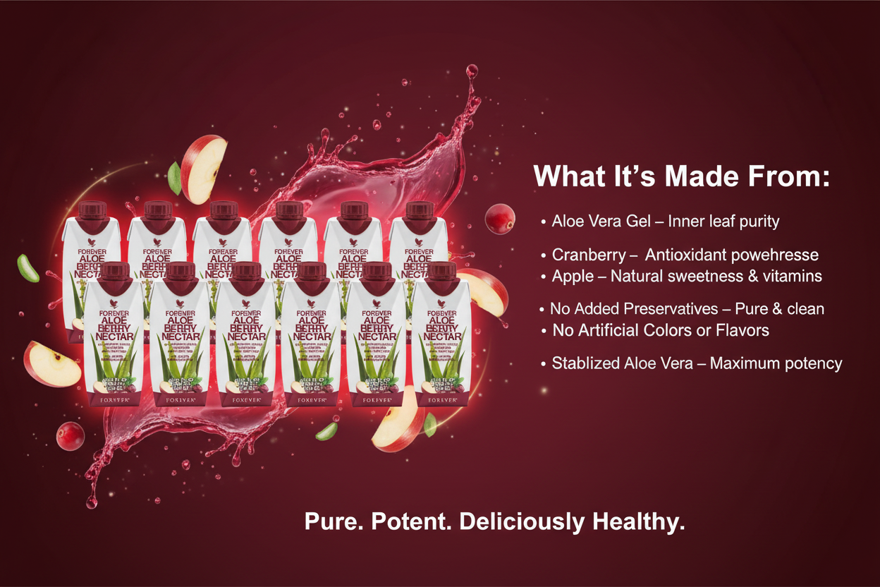 Forever™ Aloe Berry Nectar Minis | Cranberry-Apple Aloe Vera Gel Drink — 12 Pack