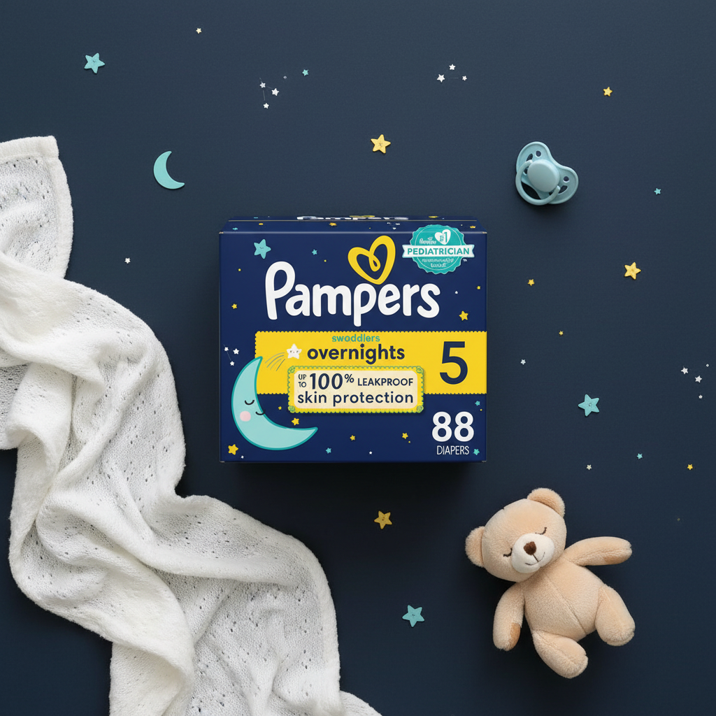 Pampers Swaddlers Overnights Diapers Size 5, 88 Count