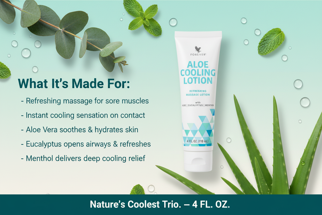 Forever™ Aloe Cooling Lotion | Refreshing Massage Lotion with Aloe, Eucalyptus & Menthol