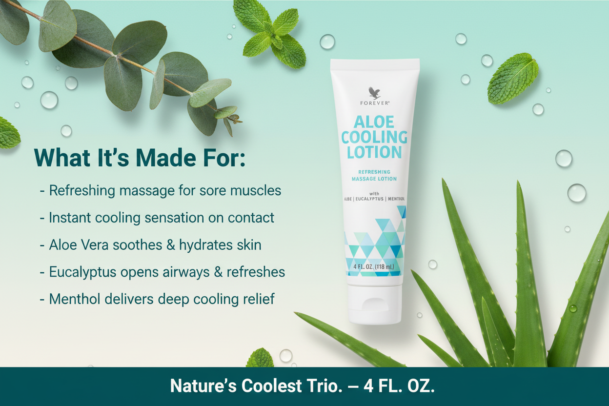 Forever™ Aloe Cooling Lotion | Refreshing Massage Lotion with Aloe, Eucalyptus & Menthol