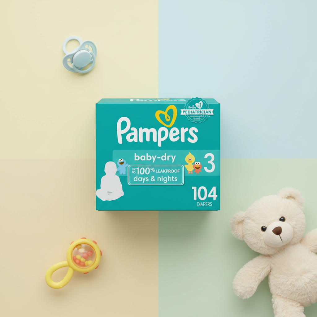 Pampers Baby-Dry Diapers Size 3, 104 Count