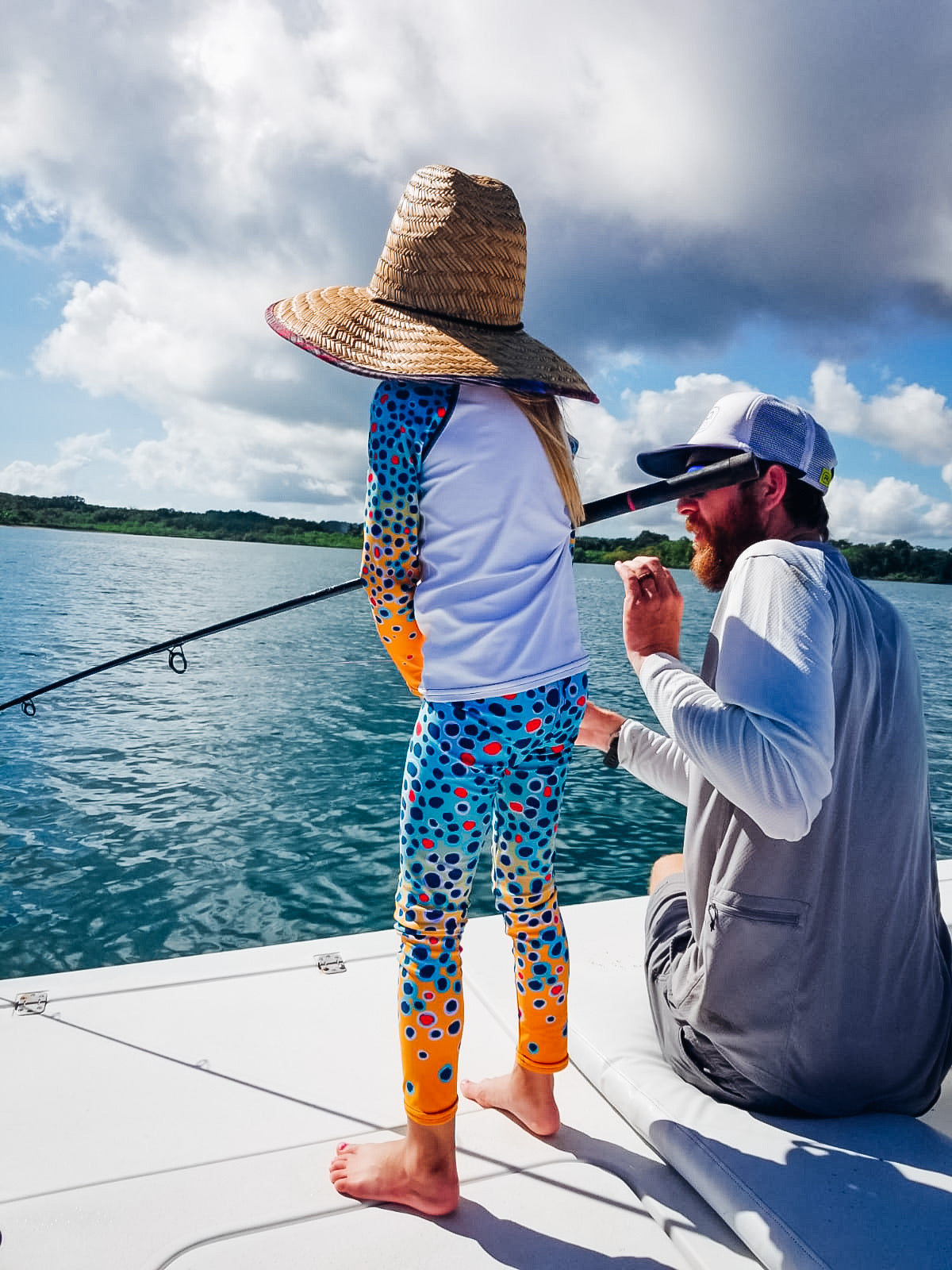 Youth Brown Trout Print Leggings (size 8- 20)