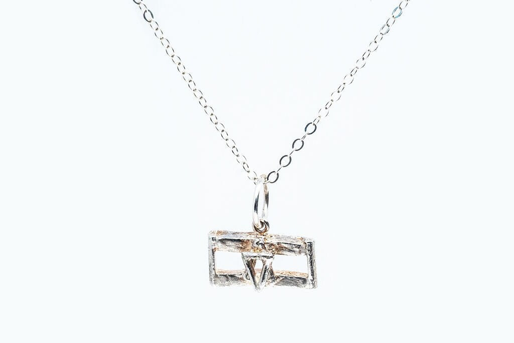 Israeli Flag Necklace in Sterling Silver
