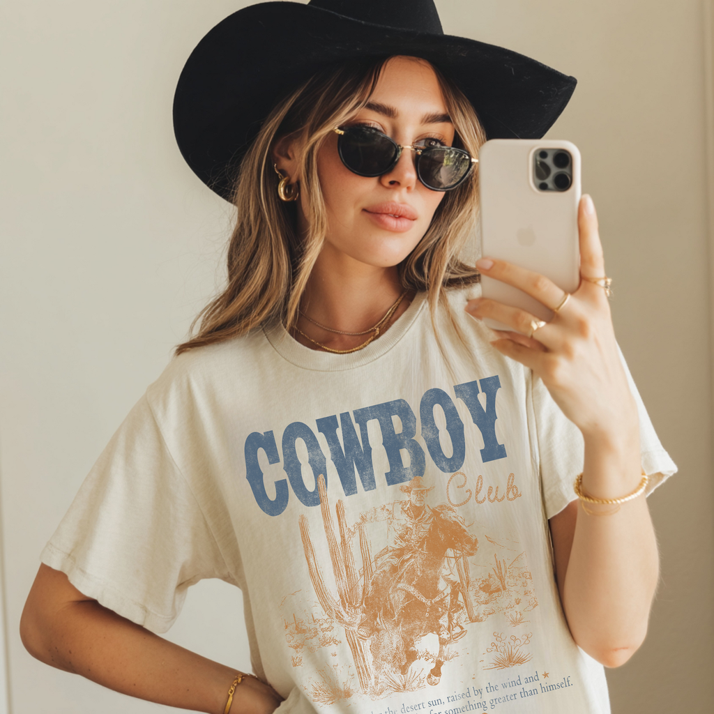 Cowboy Club Graphic Tee – Western Cowboy Shirt