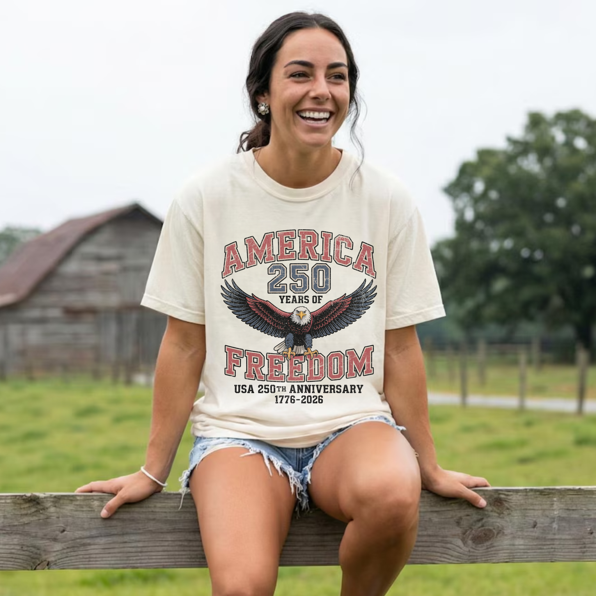 USA 250th Anniversary 1776–2026 Patriotic Graphic Shirt | Vintage Americana