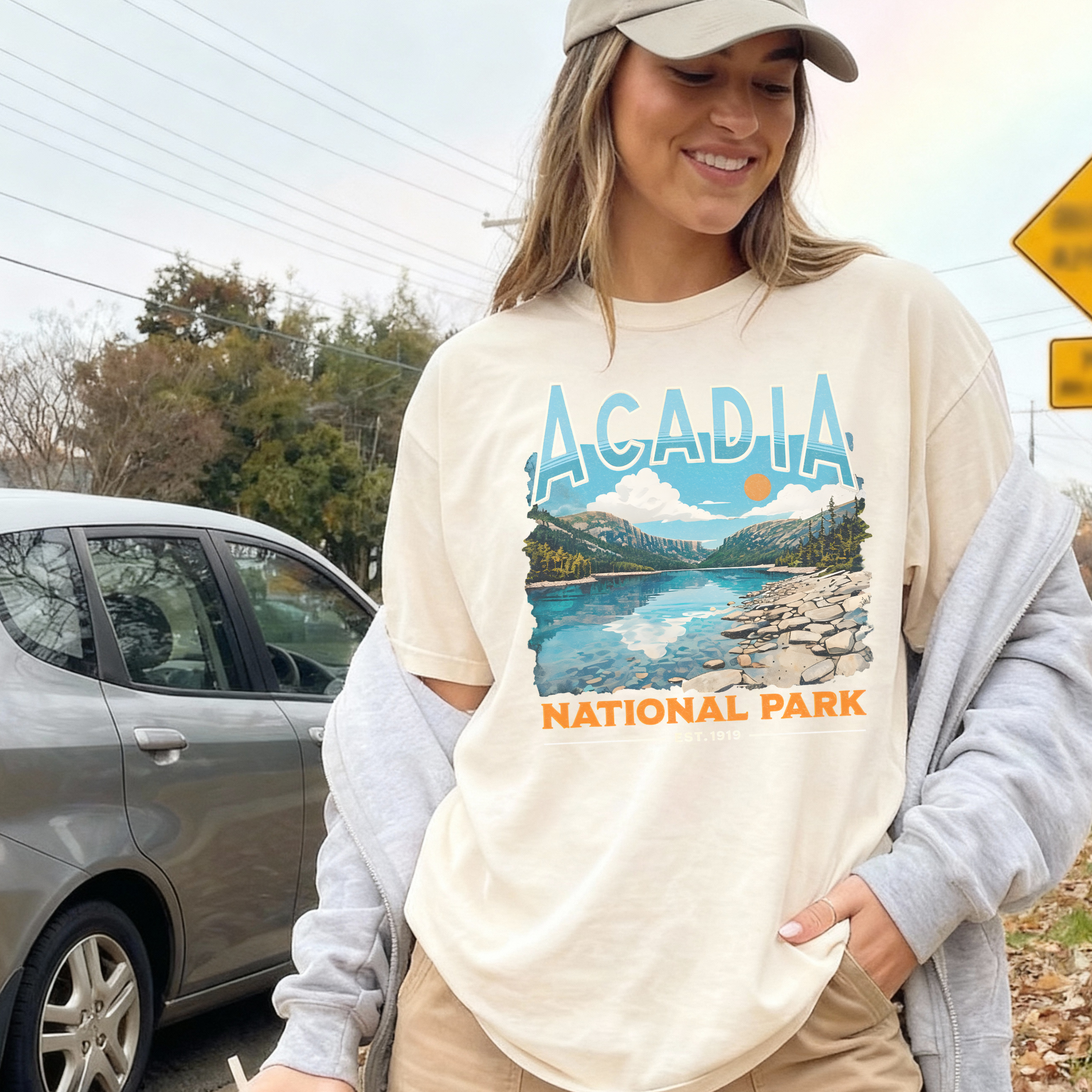 Acadia National Park Vintage Graphic Tee – Retro Maine Travel Shirt