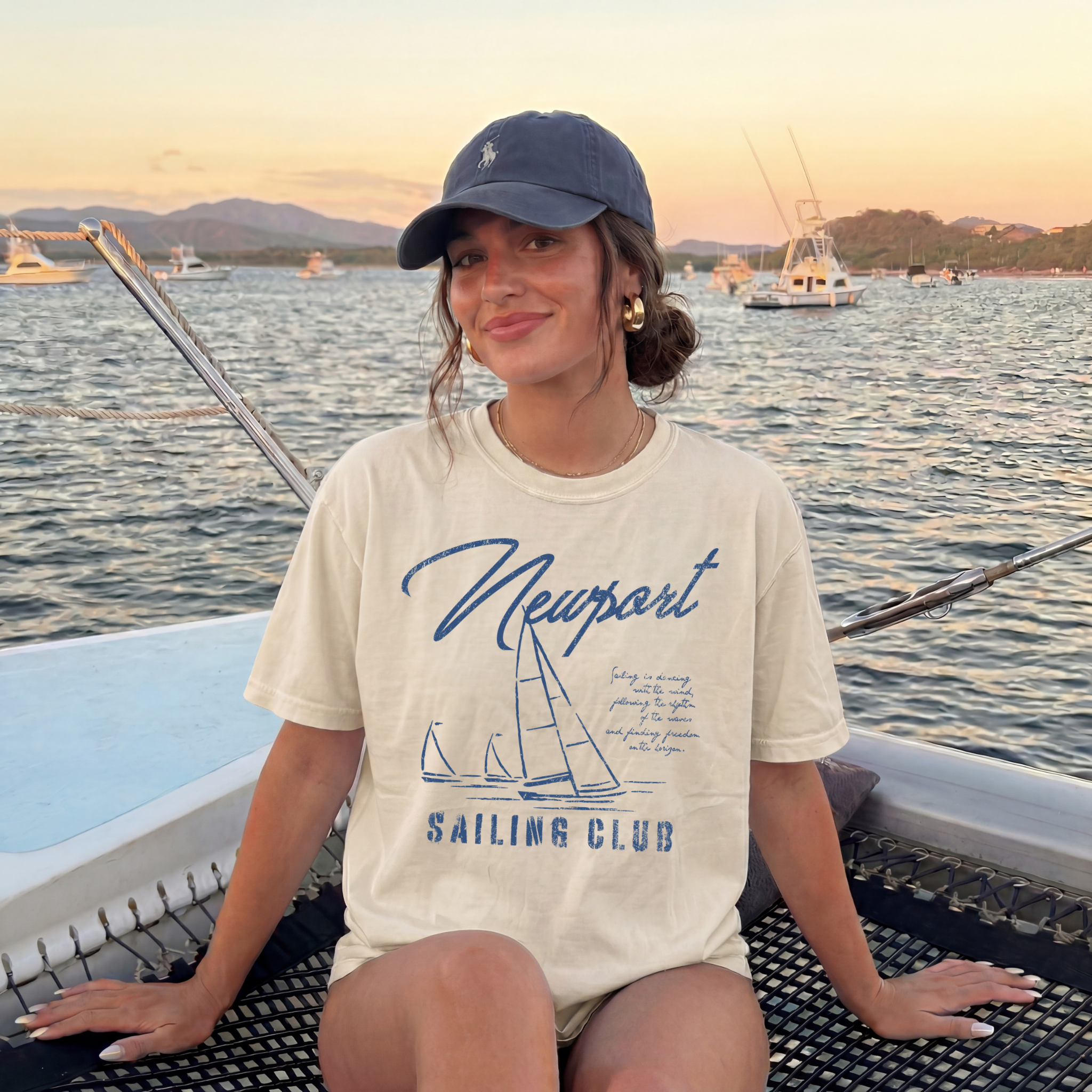 Newport Sailing Club Graphic Tee – Coastal Preppy T-Shirt