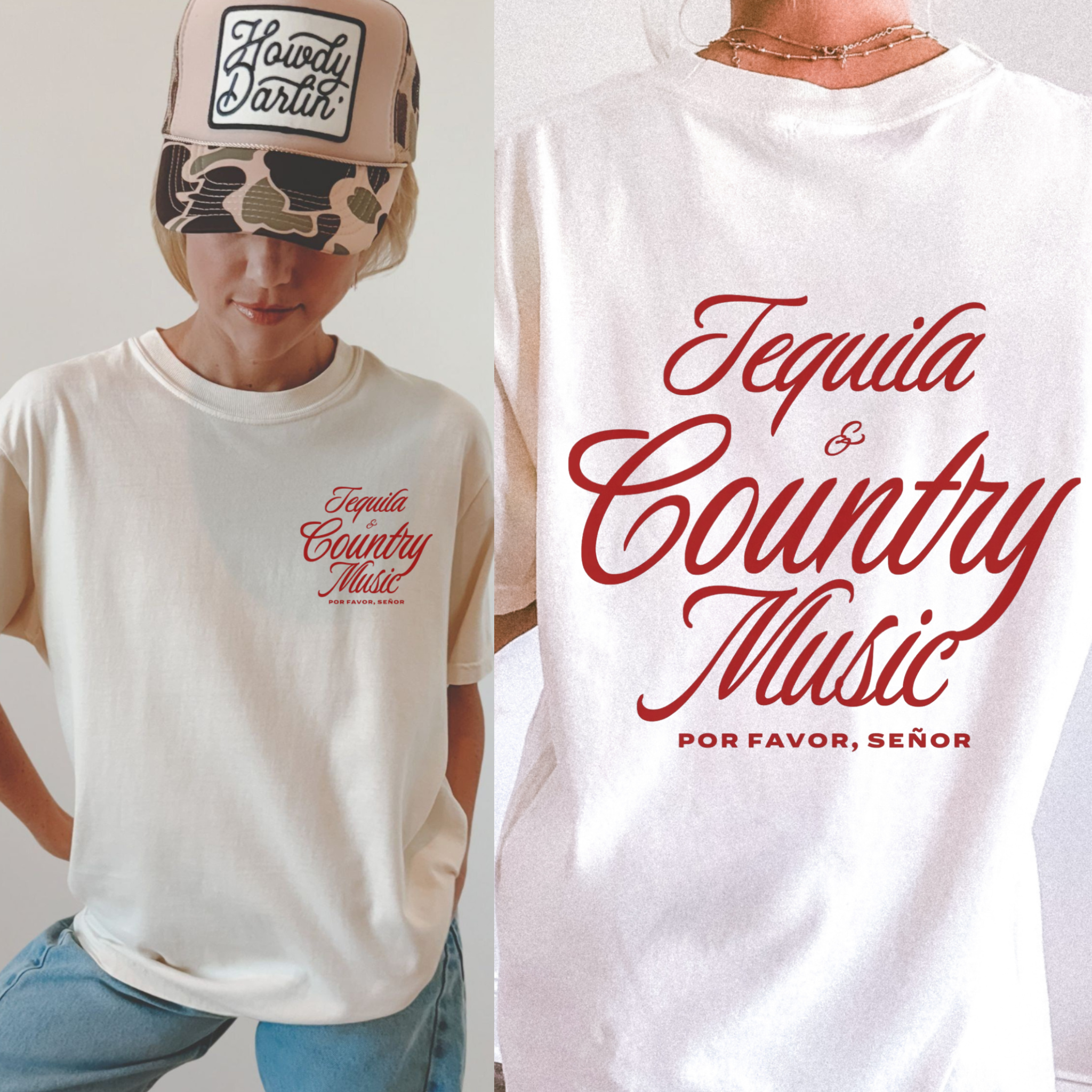 Tequila & Country Music Graphic Tee – Western Cowgirl  T-Shirt