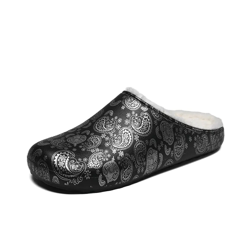 Warm Fleece-lined Non-slip Men's Slippers for Winter