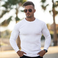 Color-blocking Long-sleeved Round Neck T-shirt