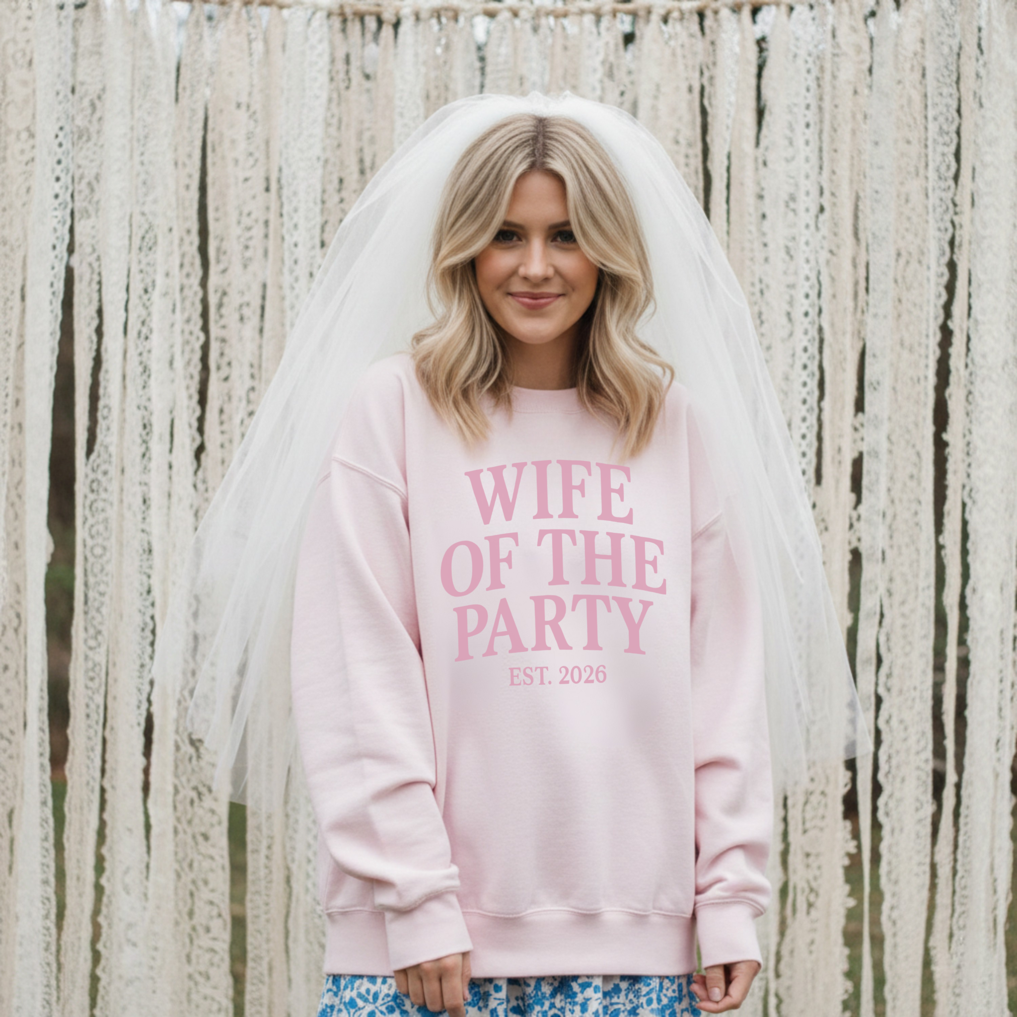 Wife of the Party Crewneck Sweatshirt – Bridal Crewneck, Newlywed Sweatshirt