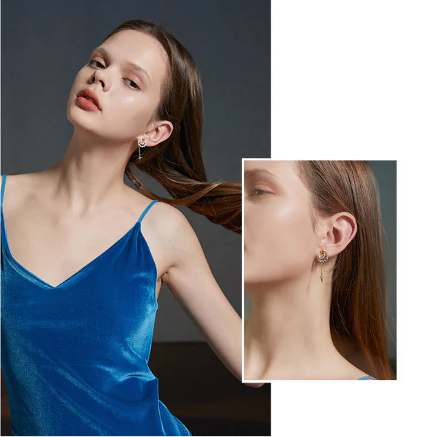 Spring Star and Moon Earrings for Women - Trendy Style