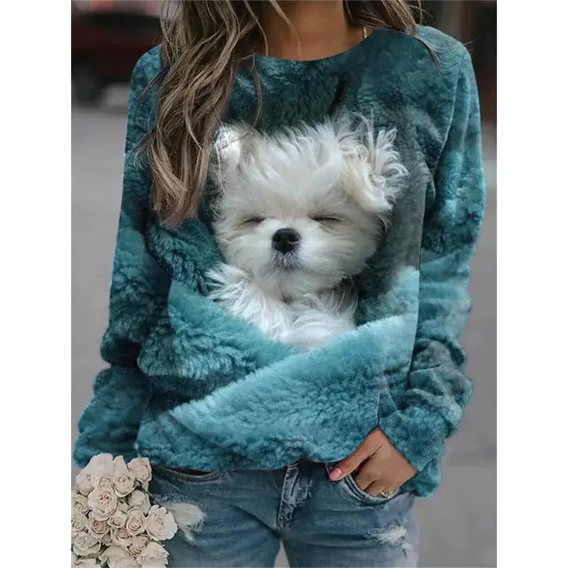 Kawaii 3D Printed Cute Animal Sweatshirt for Women