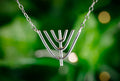 Menorah Sterling Silver Pendant Necklace