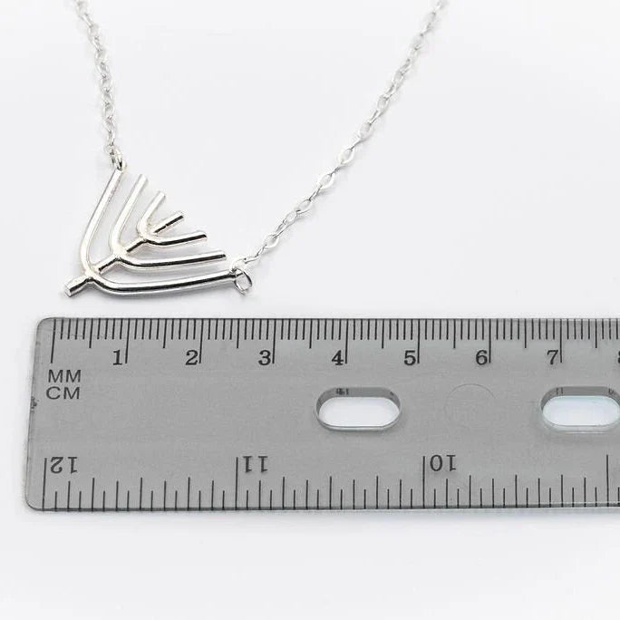 Menorah Sterling Silver Pendant Necklace