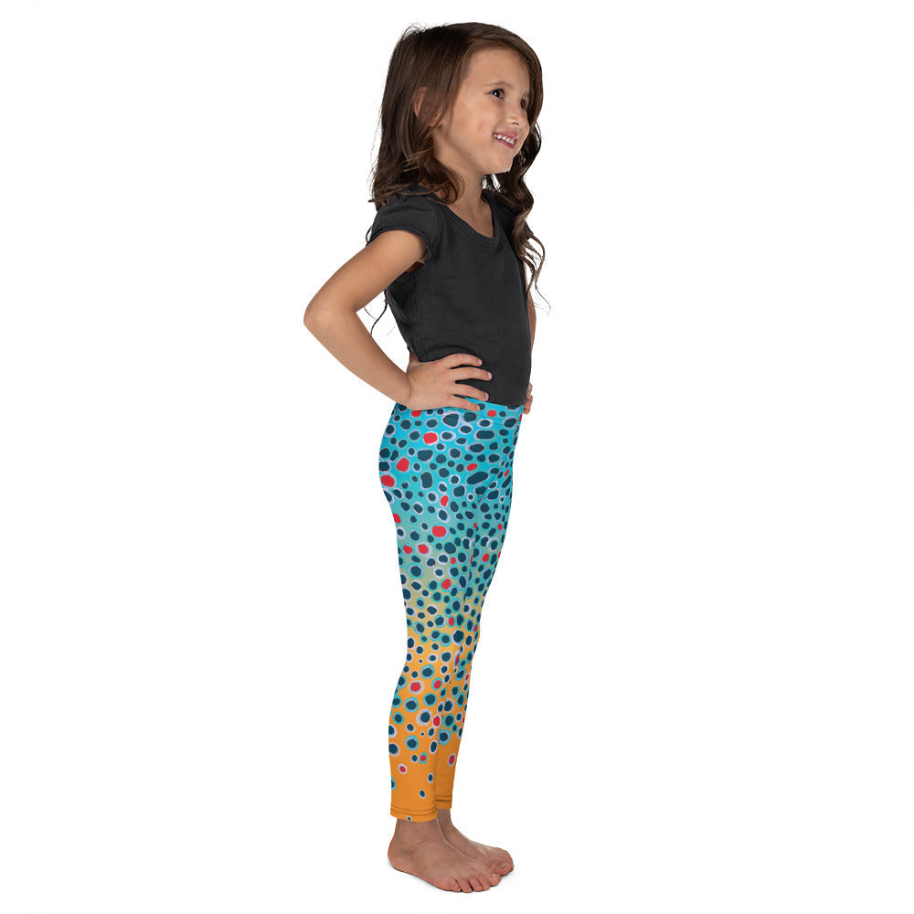 Kid Brown Trout Print Leggings (size 2T-7)
