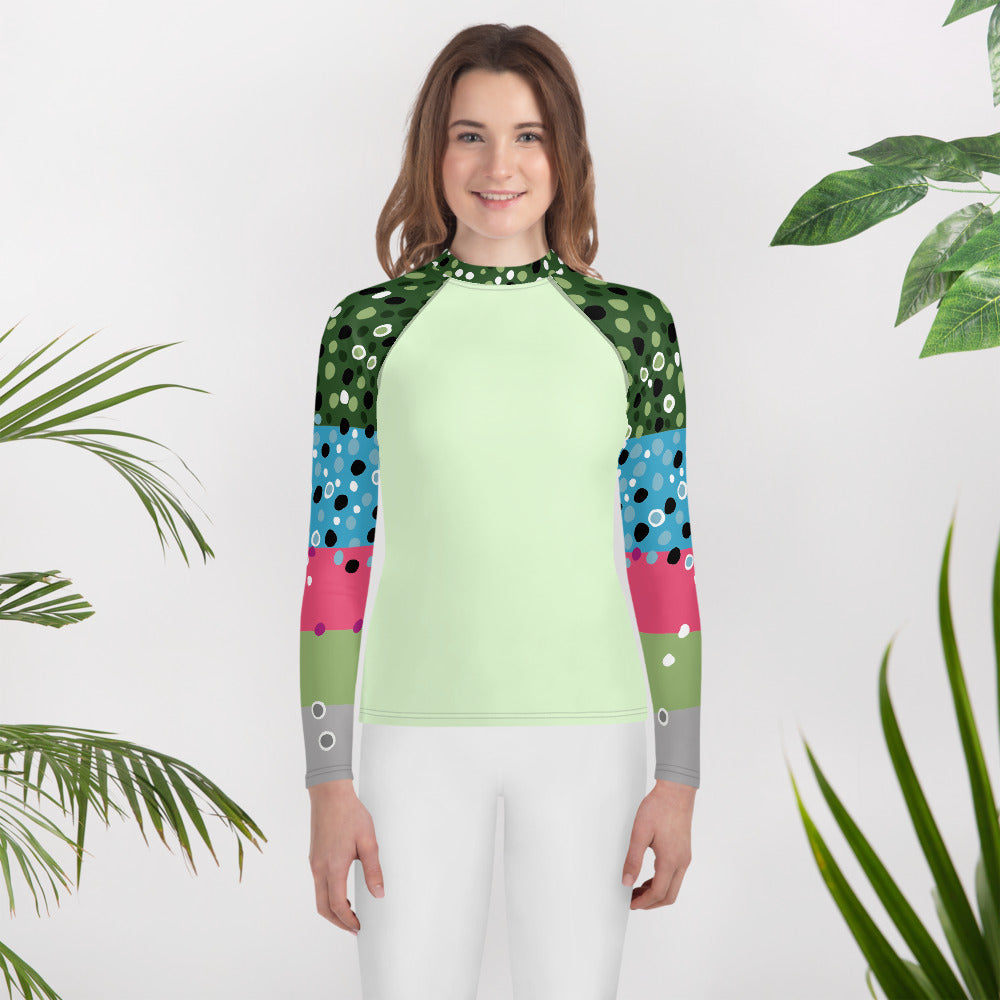 Rainbow Trout Youth Fishing Shirt Green (8-20)