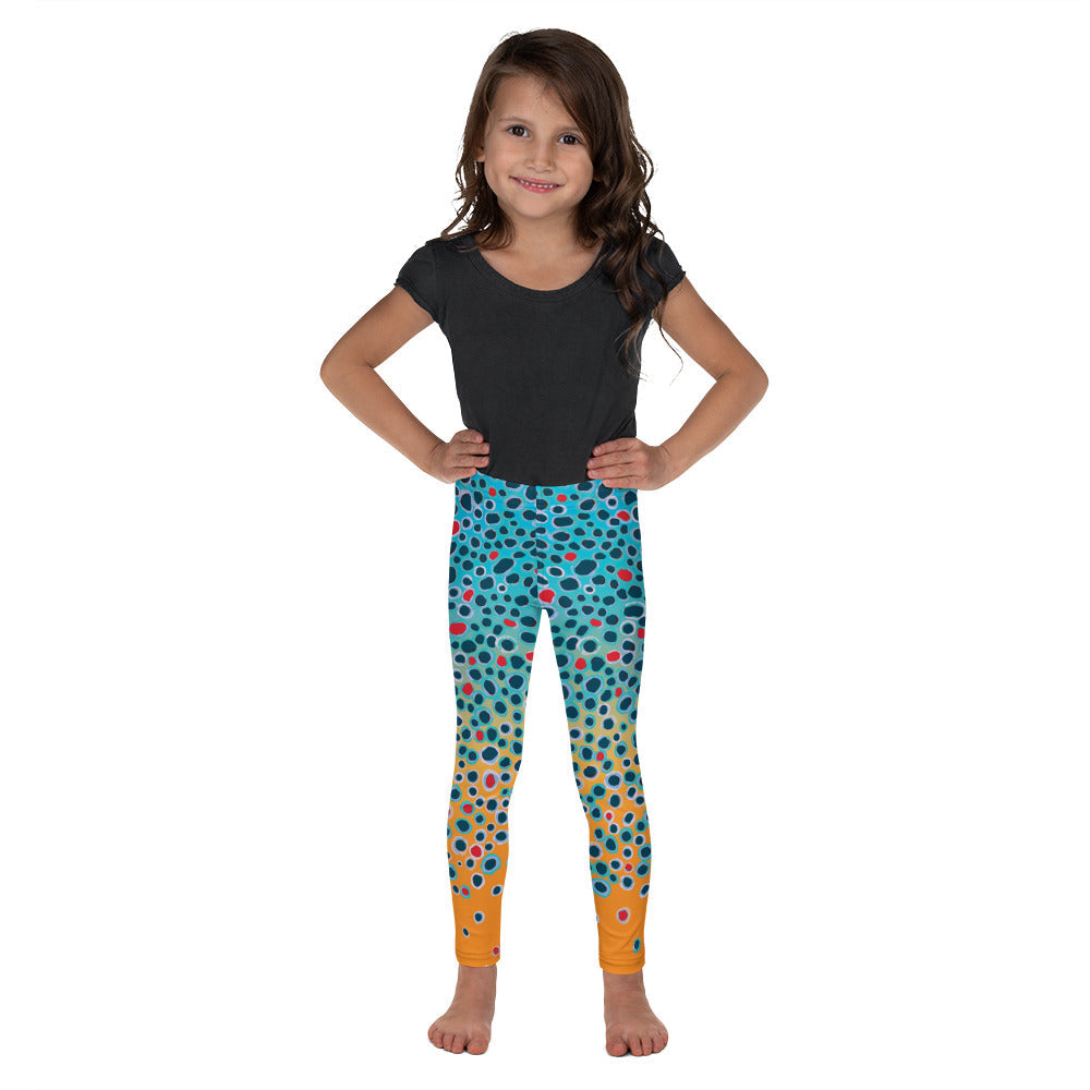 Kid Brown Trout Print Leggings (size 2T-7)