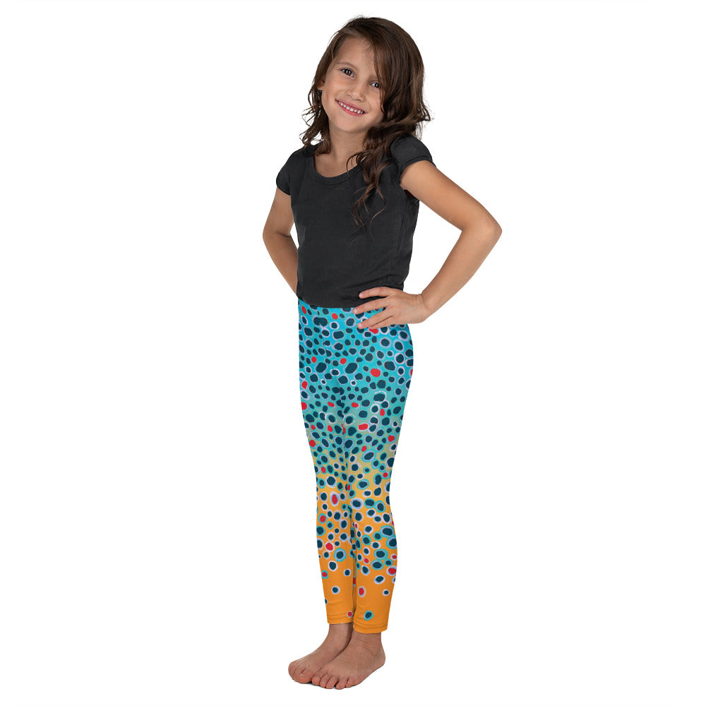 Kid Brown Trout Print Leggings (size 2T-7)