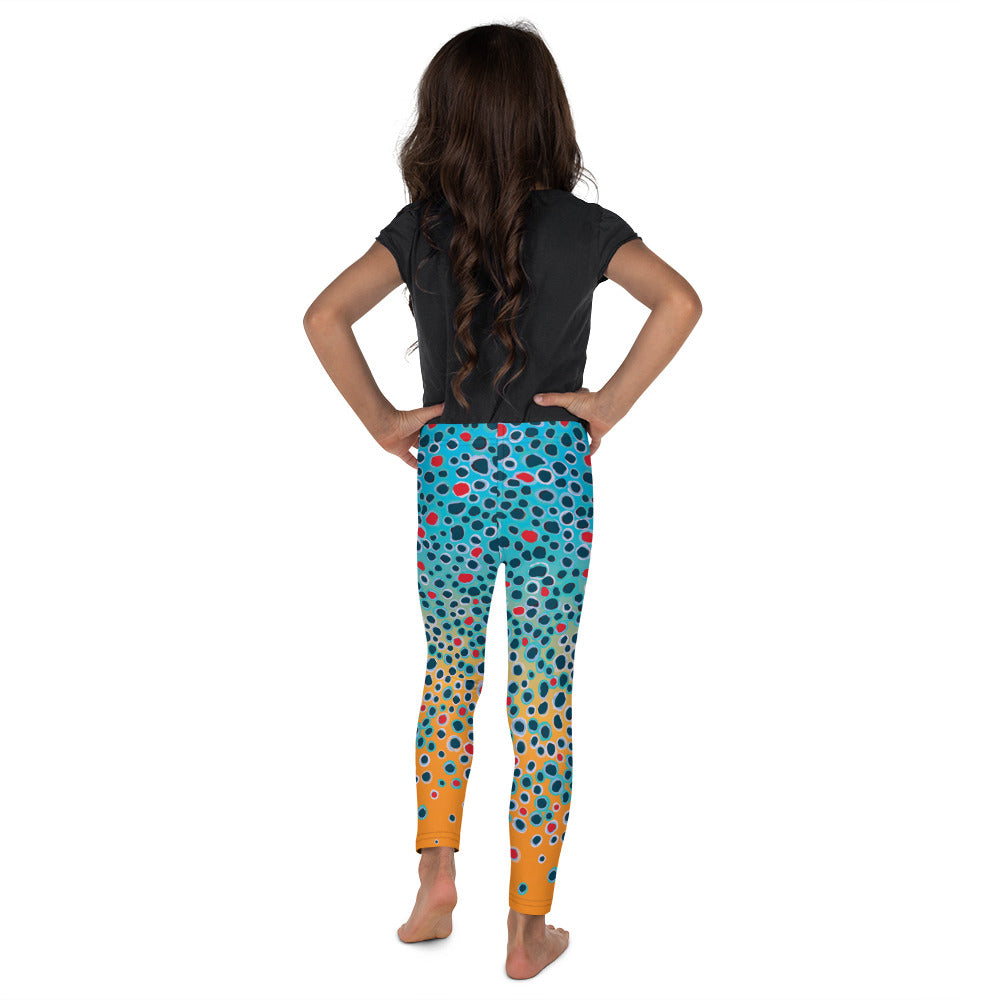 Kid Brown Trout Print Leggings (size 2T-7)
