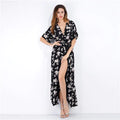Women's Floral V-Neck Maxi Dress