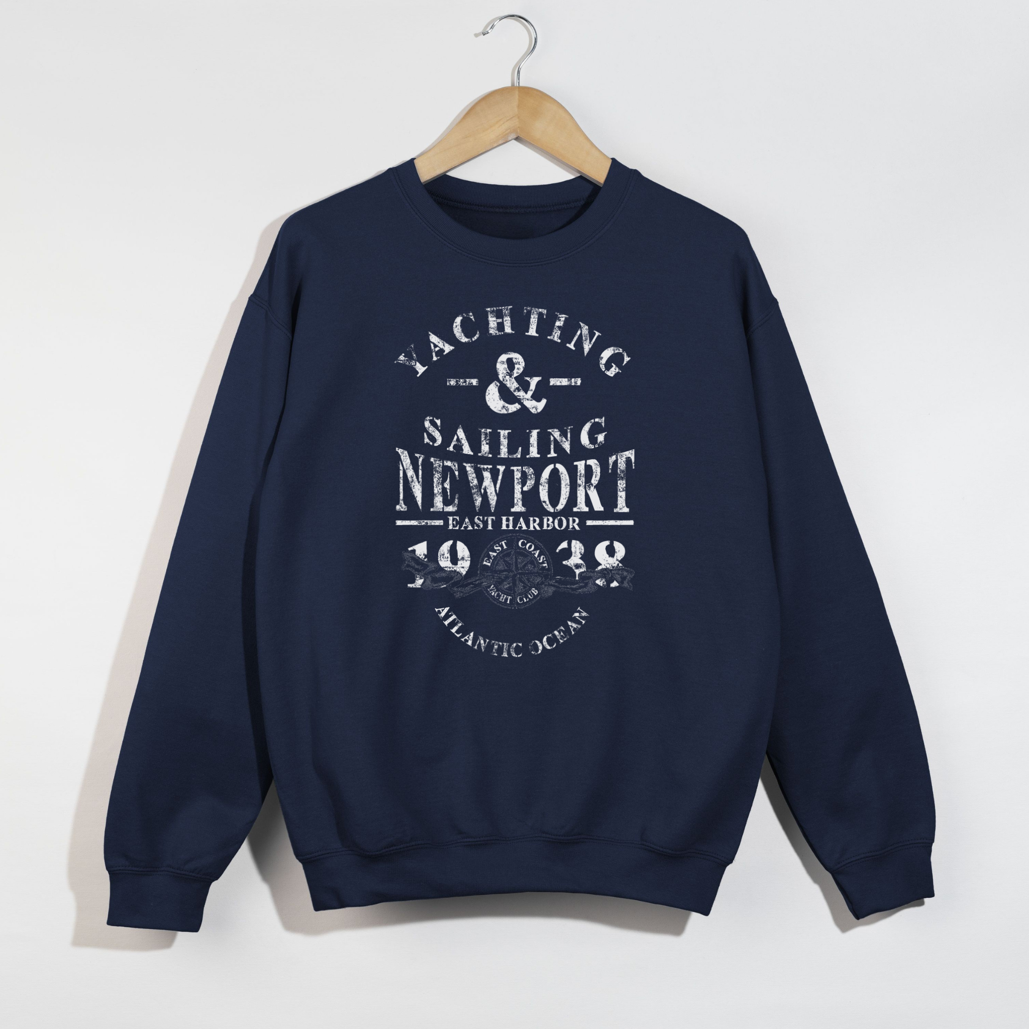 Yachting & Sailing Newport Sweatshirt | Coastal Preppy Crewneck | Vintage Yacht Club Graphic Pullover