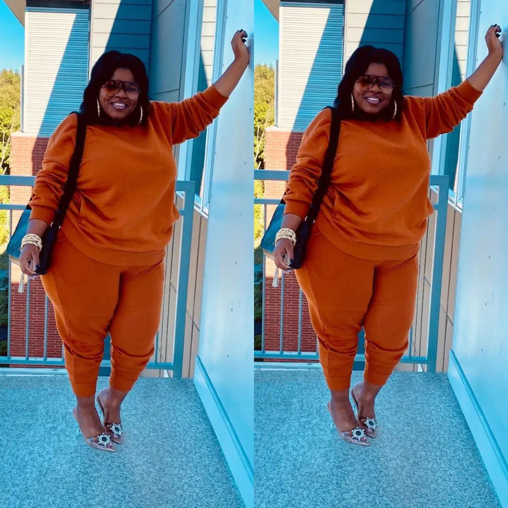 Women's Plus Size Casual Two-Piece Set