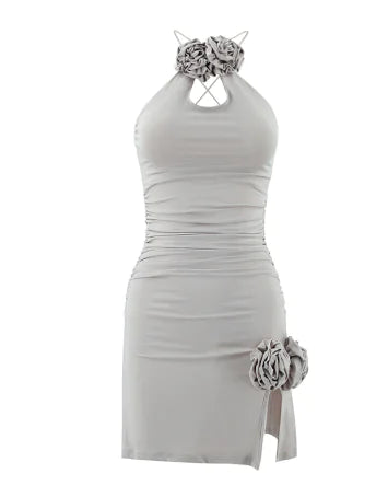 Hollow Sheath Dress with Halter Neck for Women