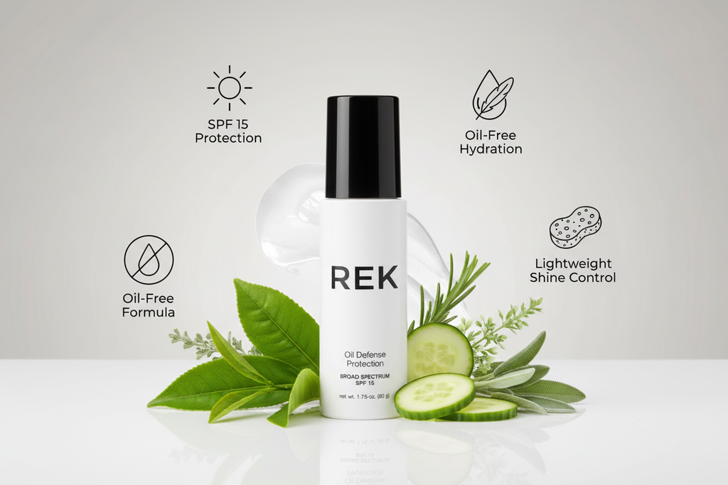 Oil Defense Protection – Oil-Free Hydrating SPF Moisturizer | REK Cosmetics