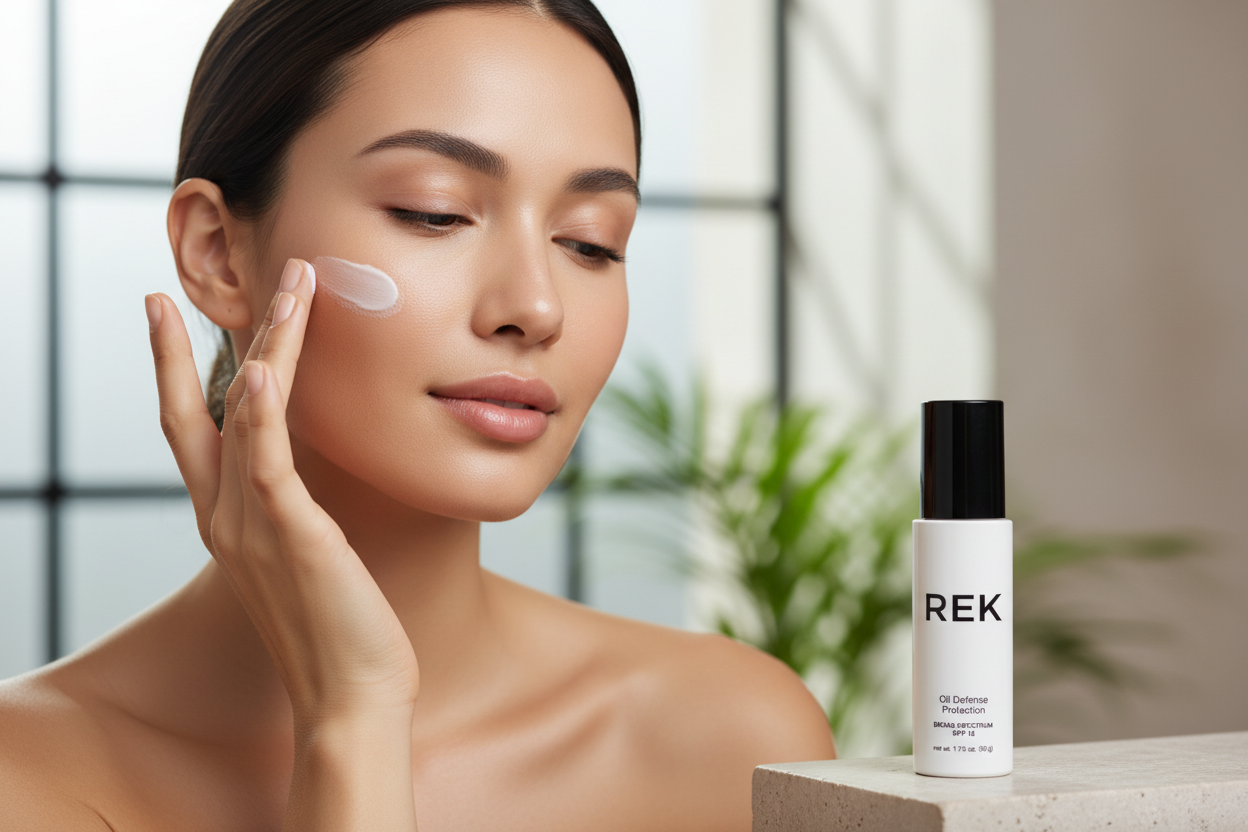 Oil Defense Protection – Oil-Free Hydrating SPF Moisturizer | REK Cosmetics