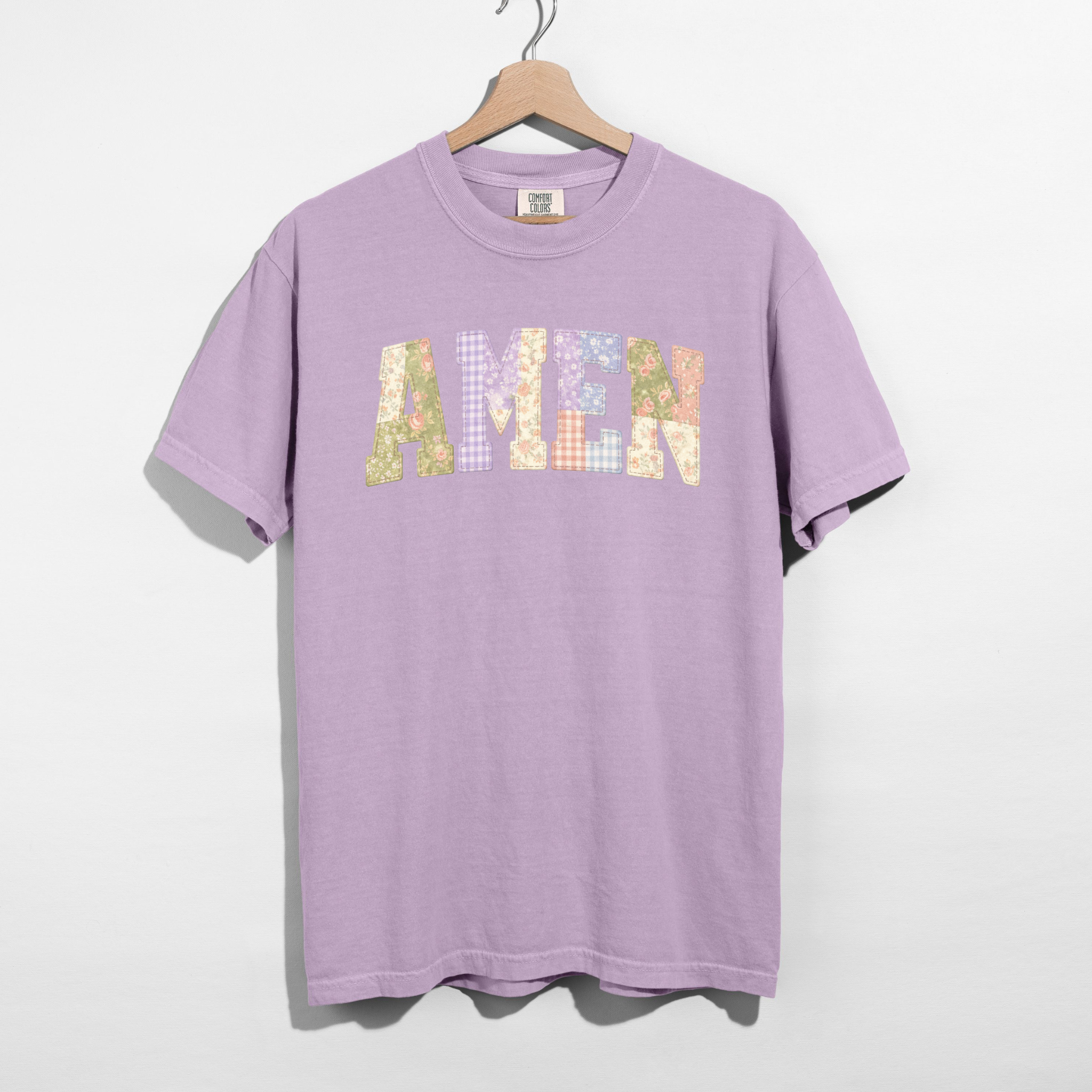 AMEN Faux Patchwork Graphic Tee