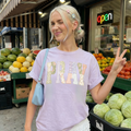 PRAY Faux Patchwork Graphic Tee