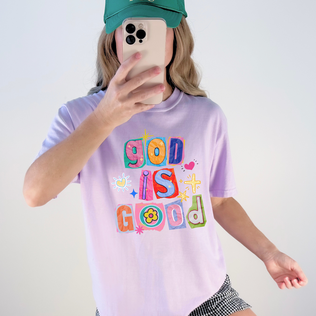 God Is Good Colorful Graphic Tee | Faith-Inspired Christian T-Shirt