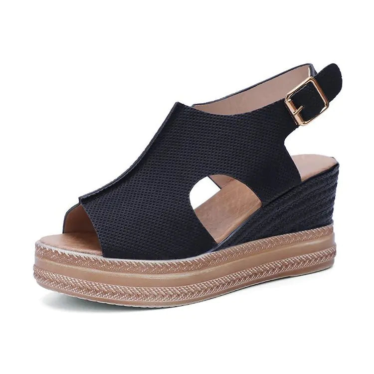 Summer Women's Hollow Wedge Platform Sandals