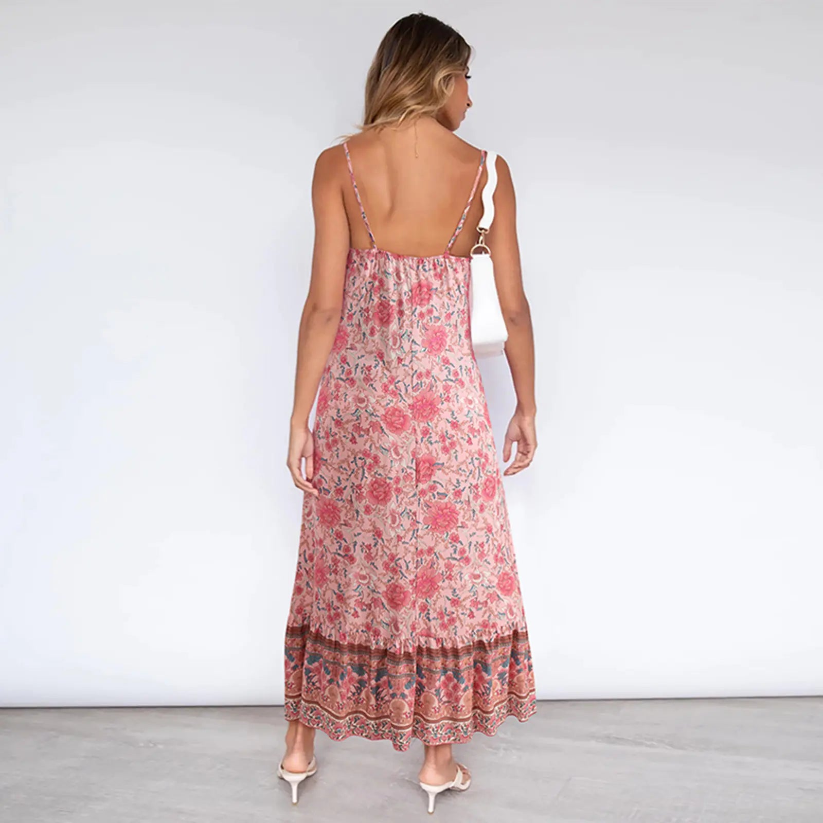 Women's Casual Boho Floral V-Neck Summer Dress