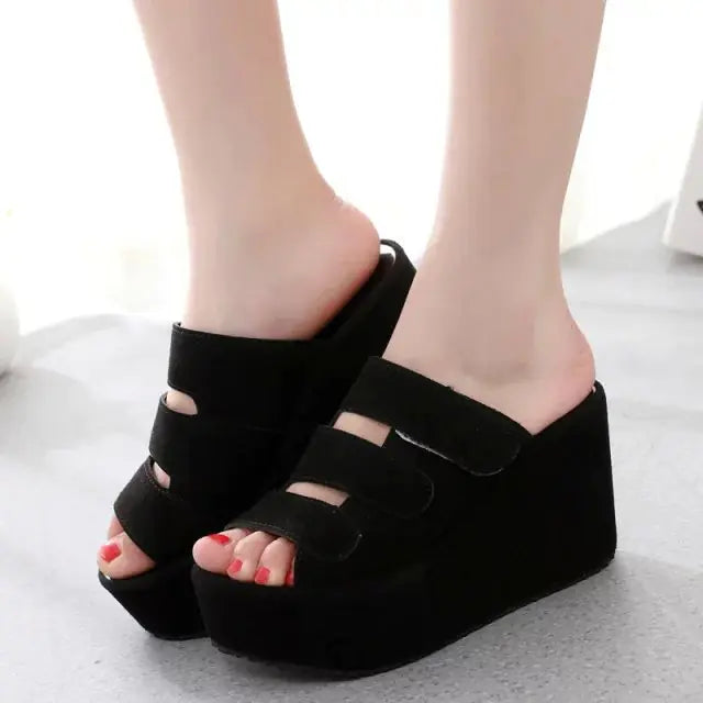 Women's Thick Sole Suede Slide Sandals
