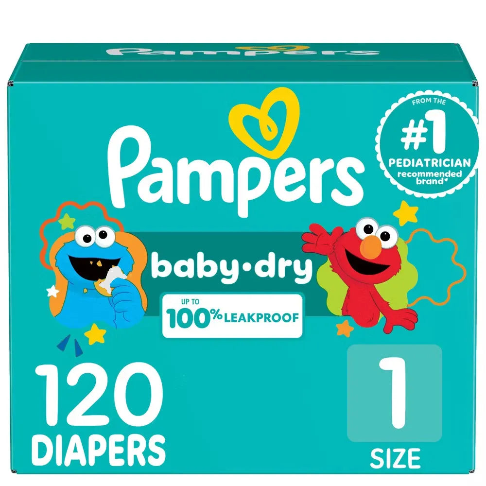 Pampers Baby Dry Diapers Size 1, 120 Count