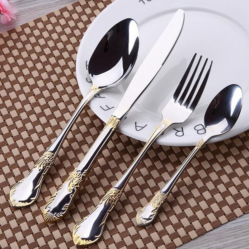 Elizabeth Silver Stainless Steel Flatware Set 24-Piece