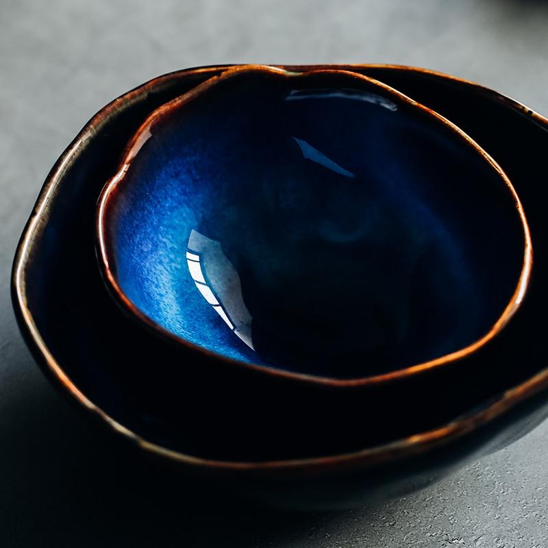 Blue European Porcelain Dinnerware Set (Plates and Bowls)